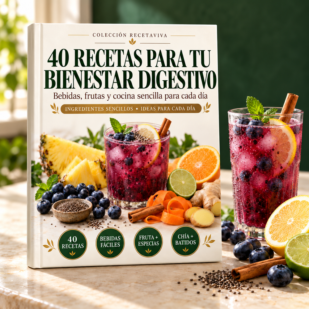 40 recetas para tu bienestar digestivo: bebidas, frutas y cocina sencilla